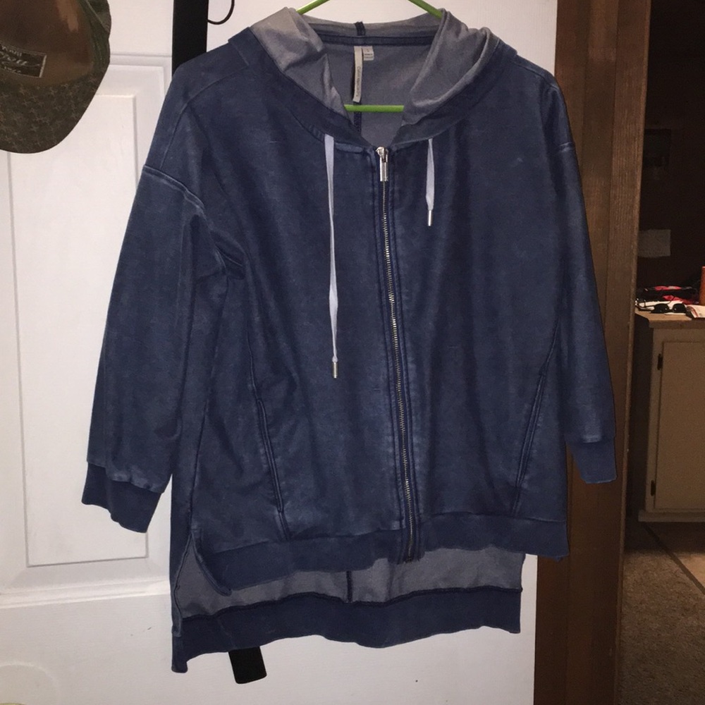 Calvin Klein zip sweater 3/4 sleeve